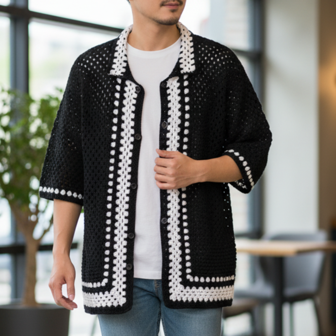 Black Crochet Shirt